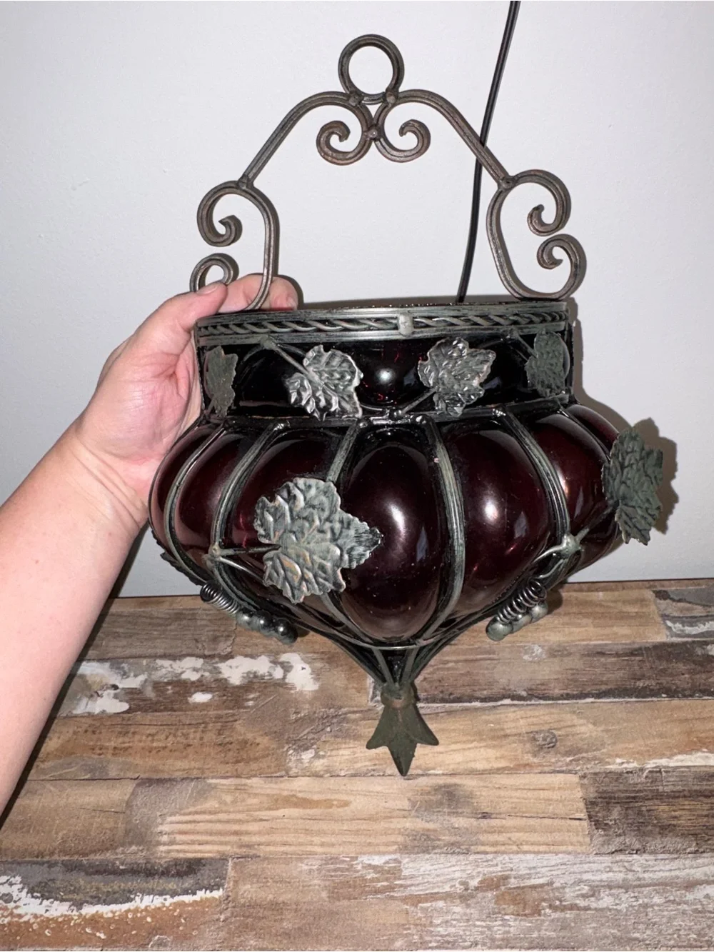 Set of 2 Vintage Touch of Class Amethyst Glass Wall Vase